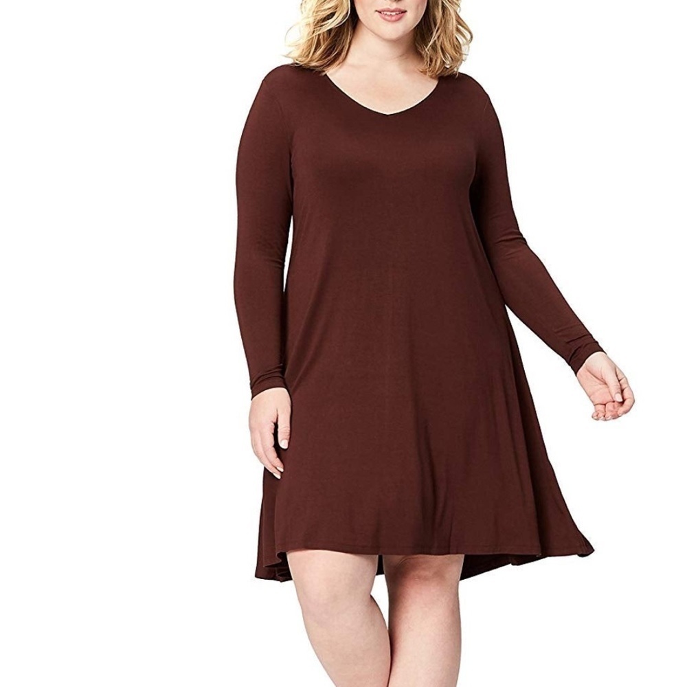 Daily Ritual Burgundy long sleeve Midi Dress Size Medium